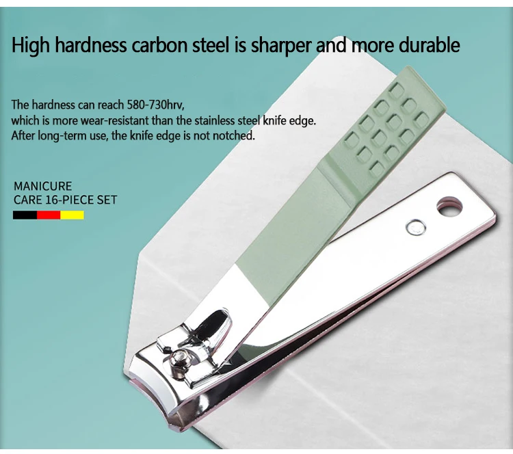 OEM New Wallet Manicure and Pedicure Set 16 Piece Set Nail Clipper for Gift Carbon Steel Daily Nail Care Tools Personal Care