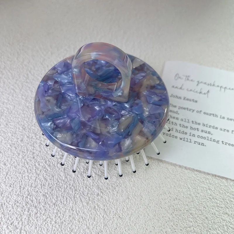 HONEY Custom Factory direct sales round acetic acid massage hair comb head treatment cellulose acetate comb wholesale