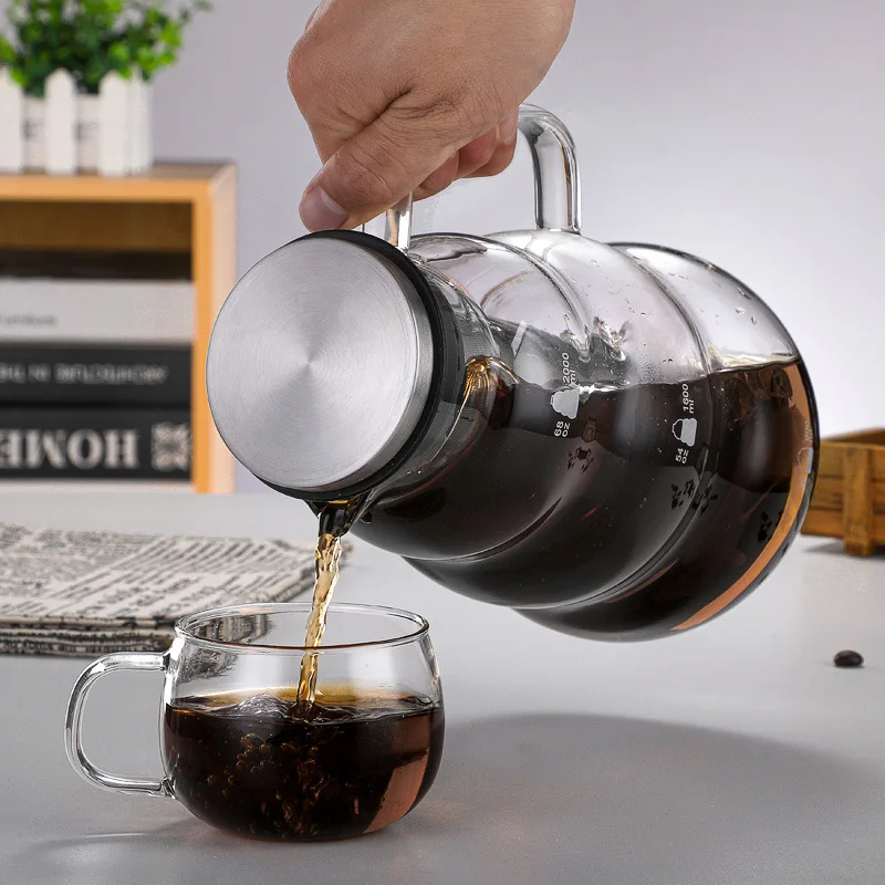 High borosilicate glass cold brew iced drip coffee hot and cold brew teapot