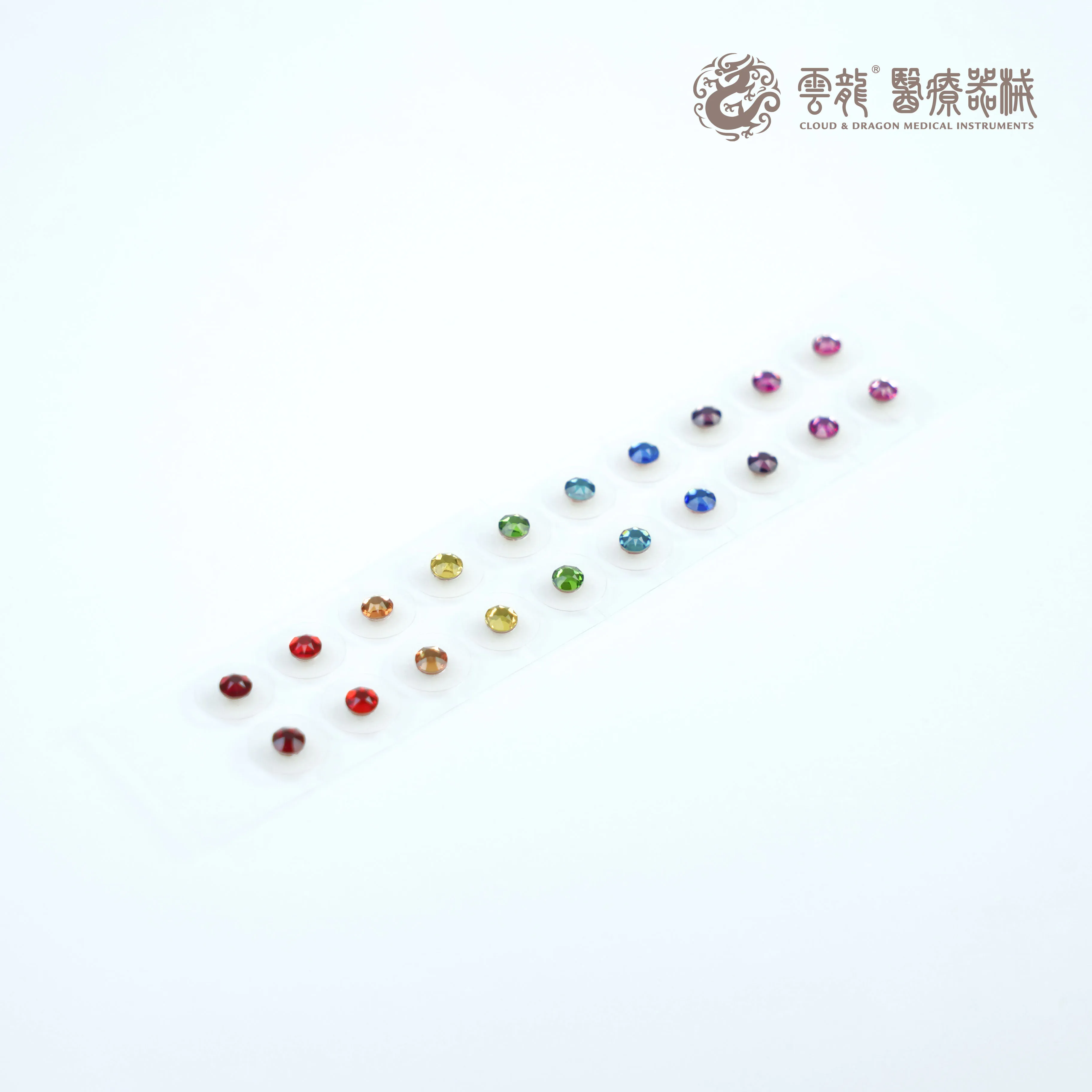 20 Pcs One Pack With 10 Colors Crystal Ear Seeds Auricular Therapy Point Sticker 24K Gold EarSeeds
