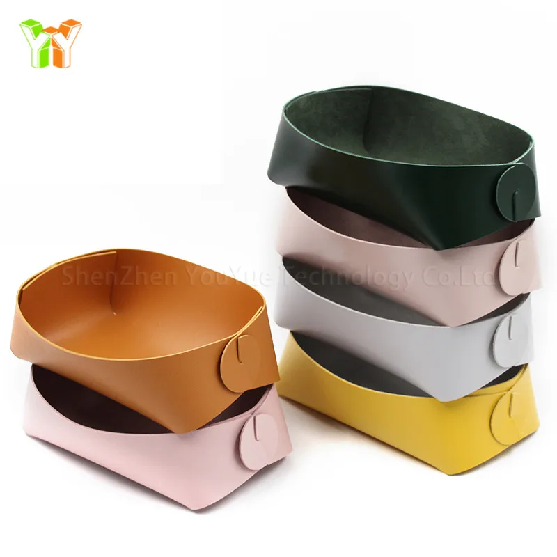 New Design  Leather Folding Tray  Dice Rolling Tray Phone Wallet Trays Sundries Storage basket