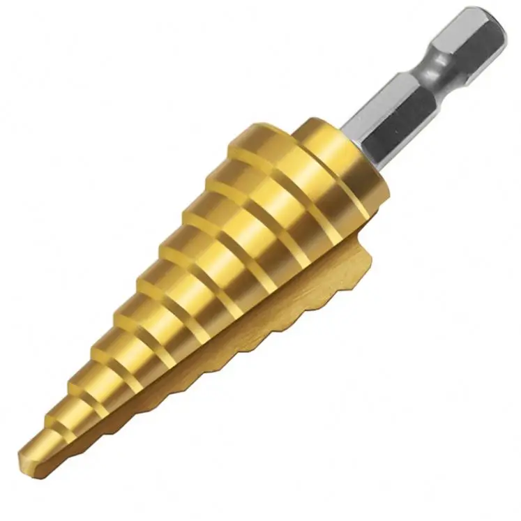 4-22mm HSS 4241 Step Drill Bit Straight Flute With Hex Shank For Wood Metal Hole Cutter