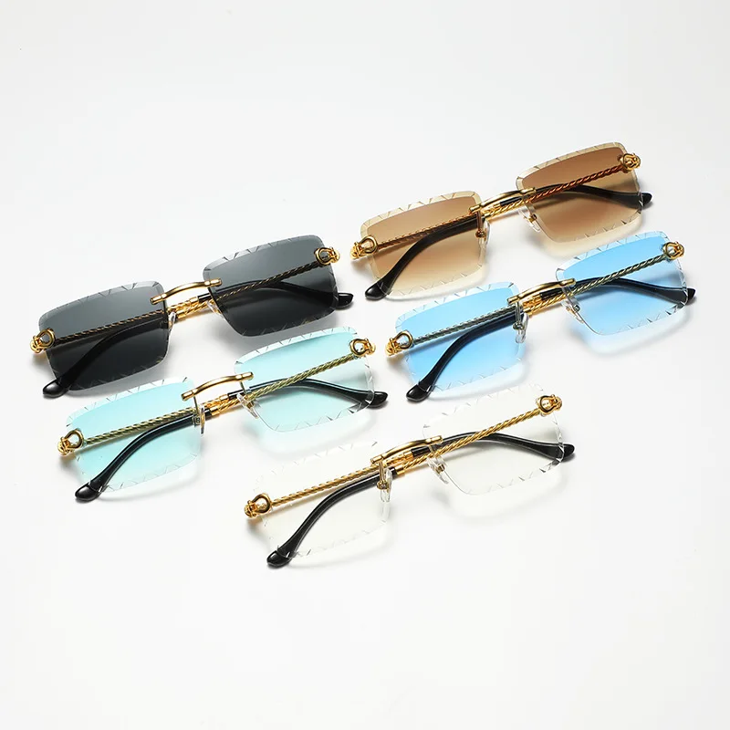 2024 Classic luxury brand Designer sunglasses men high quality metal small square eye glasses wholesale beach accessories