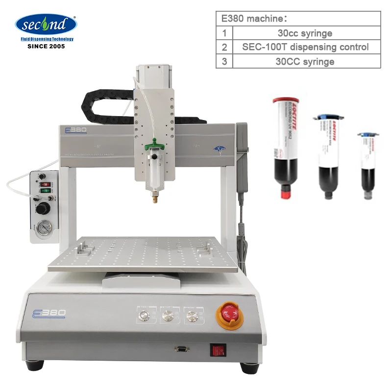 Benchtop automatic 5 or 30cc UV solder paste glue dispensing machine