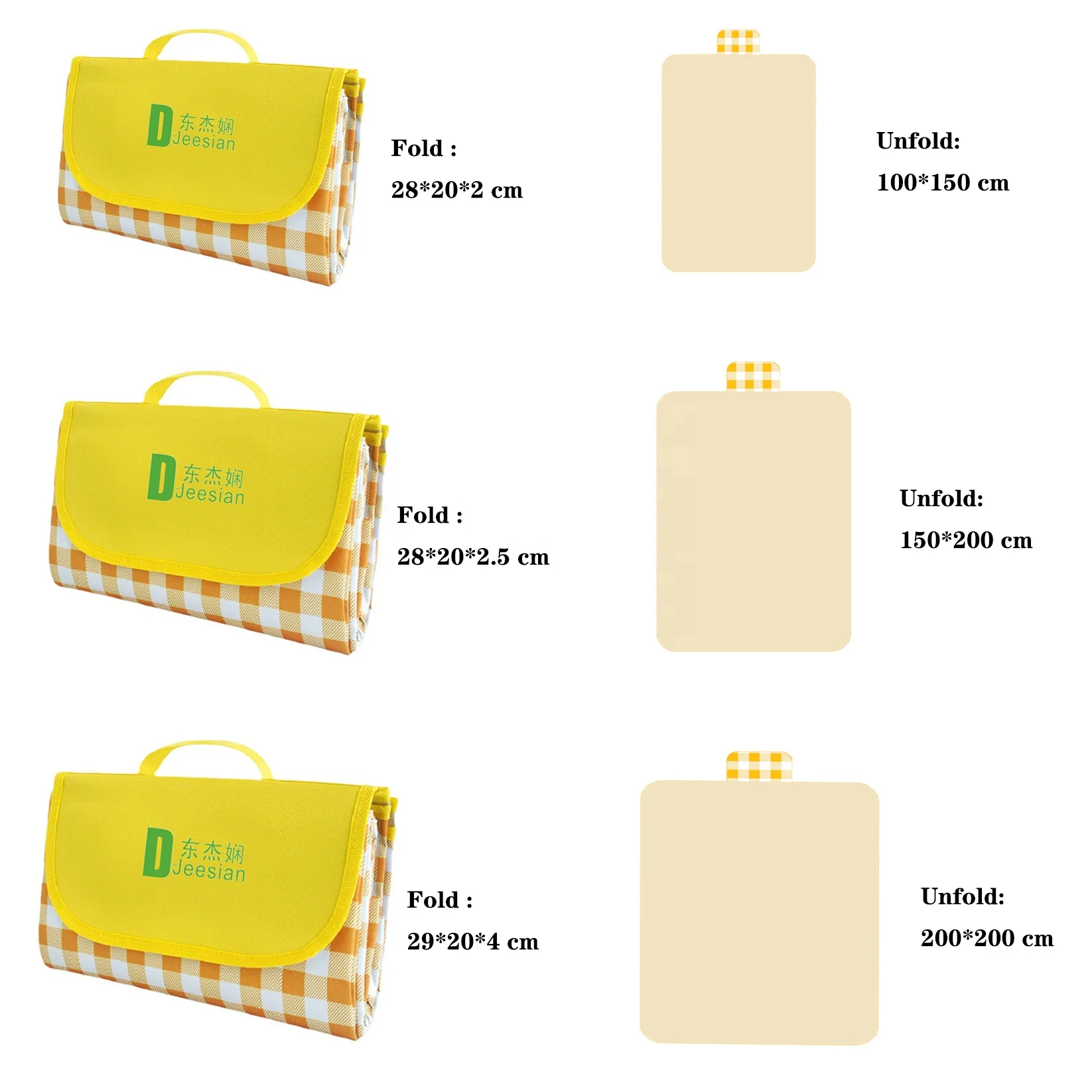 Custom Picnic Rug Waterproof Picnic Mat Family Outdoor Activities Camping Picnic Blanket