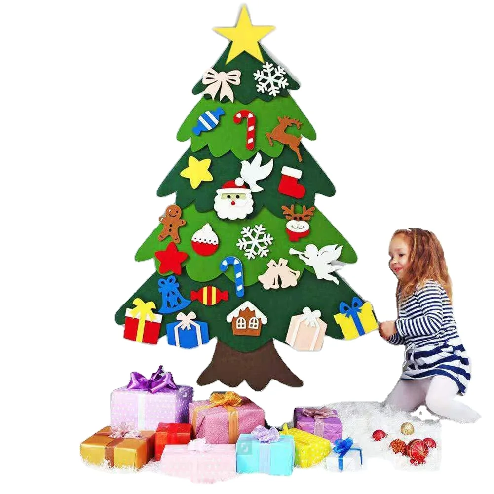 Wholesale DIY Stickers Ornaments Felt Christmas Tree