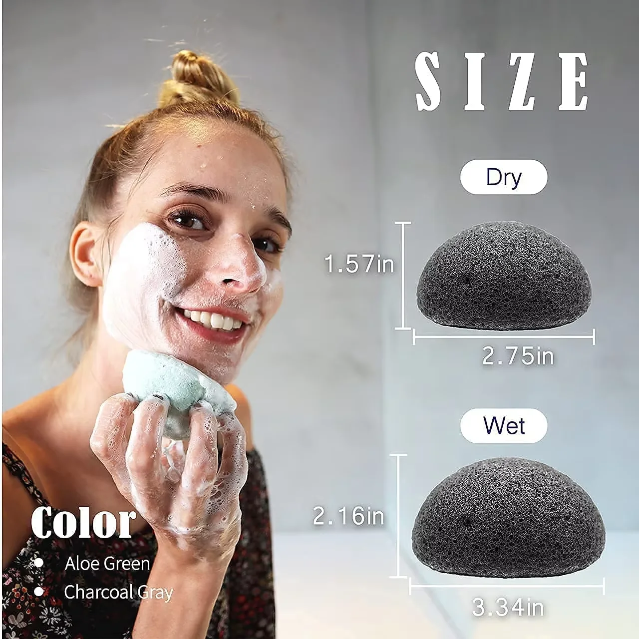 100% Natural Makeup Remover Konjac Sponge Eco-friendly Facial Washing Sponge Gentle Face Cleansing and Exfoliation