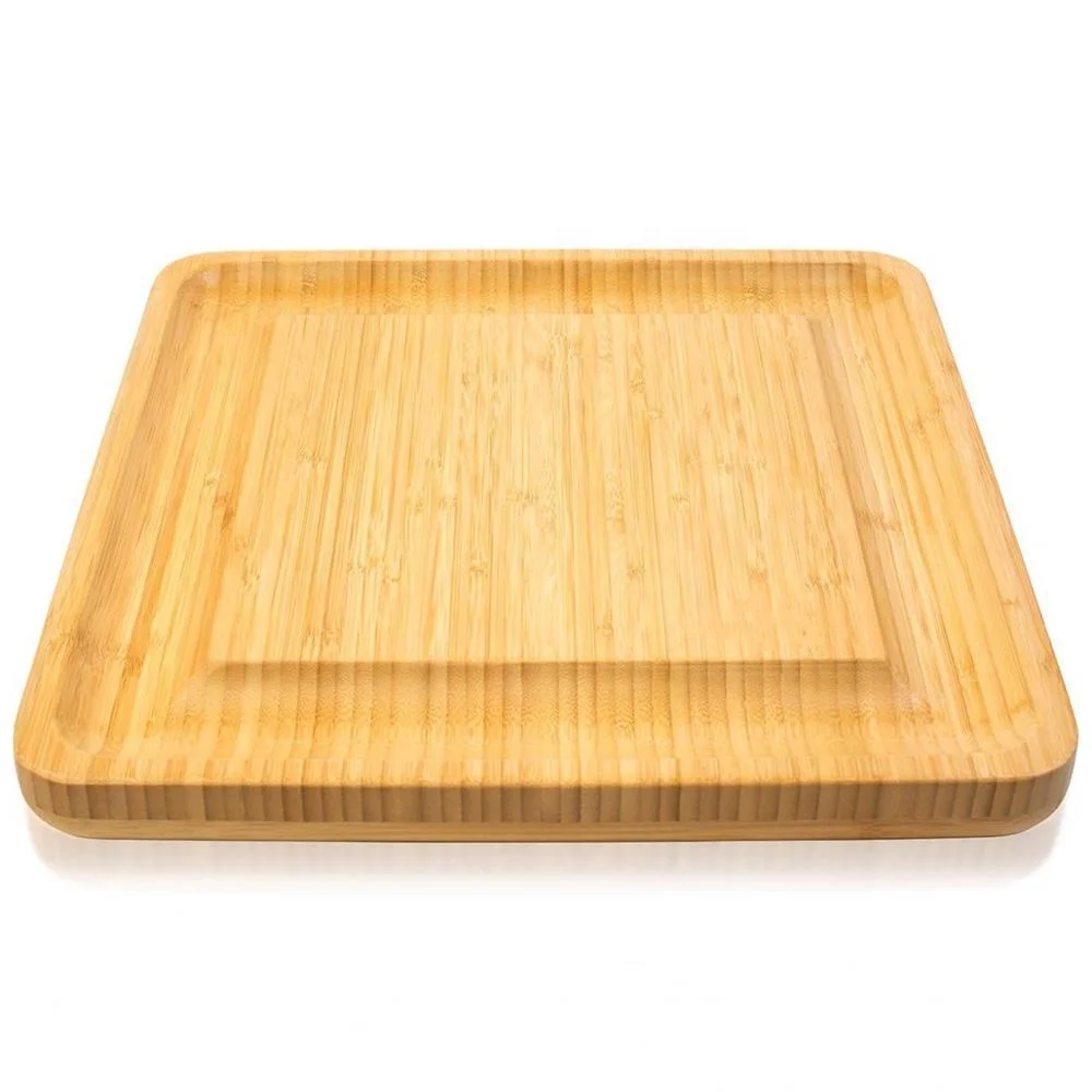 Bamboo Cheese Board and Knife Set Charcuterie Serving Platter with 2 Hidden Drawers and 4 Stainless Steel Cheese Knives