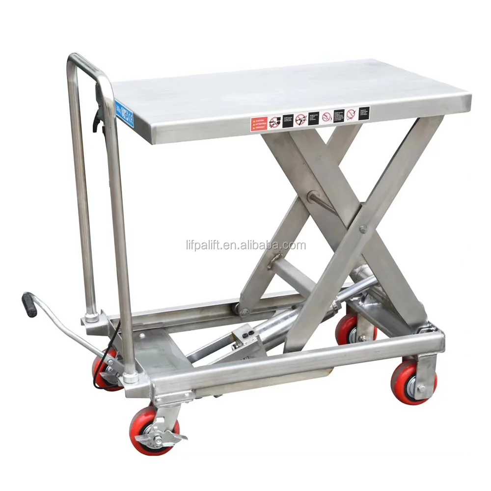 1000kg portable hydraulic heavy duty platform trolley
