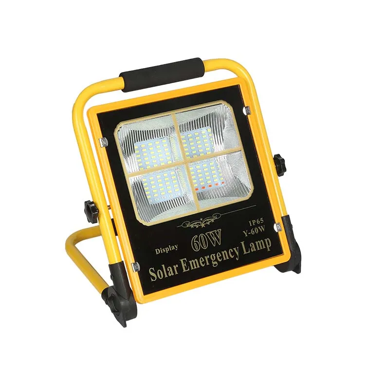 60W 100W portable Flood Light Work Light Rechargeable Solar Lamp Energy Saving Light Intelligent Solar Camping Emergency Led