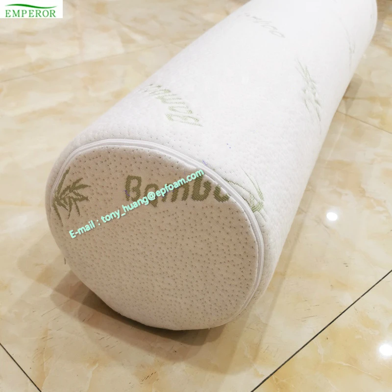 2020 Hot selling Yoga Memory Foam Bamboo Round Roll Body Bolster Pillow