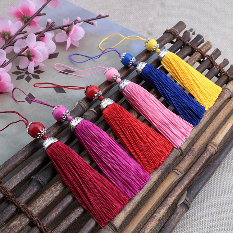 Hanging rope beaded tassel tassel box decoration pendant bookmark hanging tassel ancient costume Hanfu pressing lapel