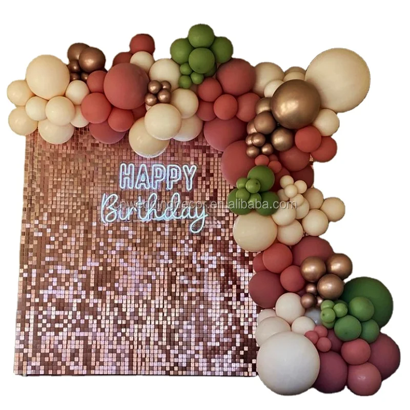 Rose Gold Sequin Shimer Wall Panel Clear Wedding Decoration Backdrop Advertising Backdrop Square Sequin Shimmer Wall Panels