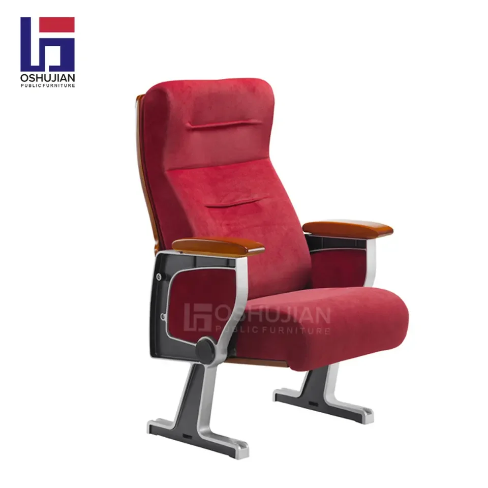 Oshjian commercial cinema hall school  folding seating auditorium chair with writing pad