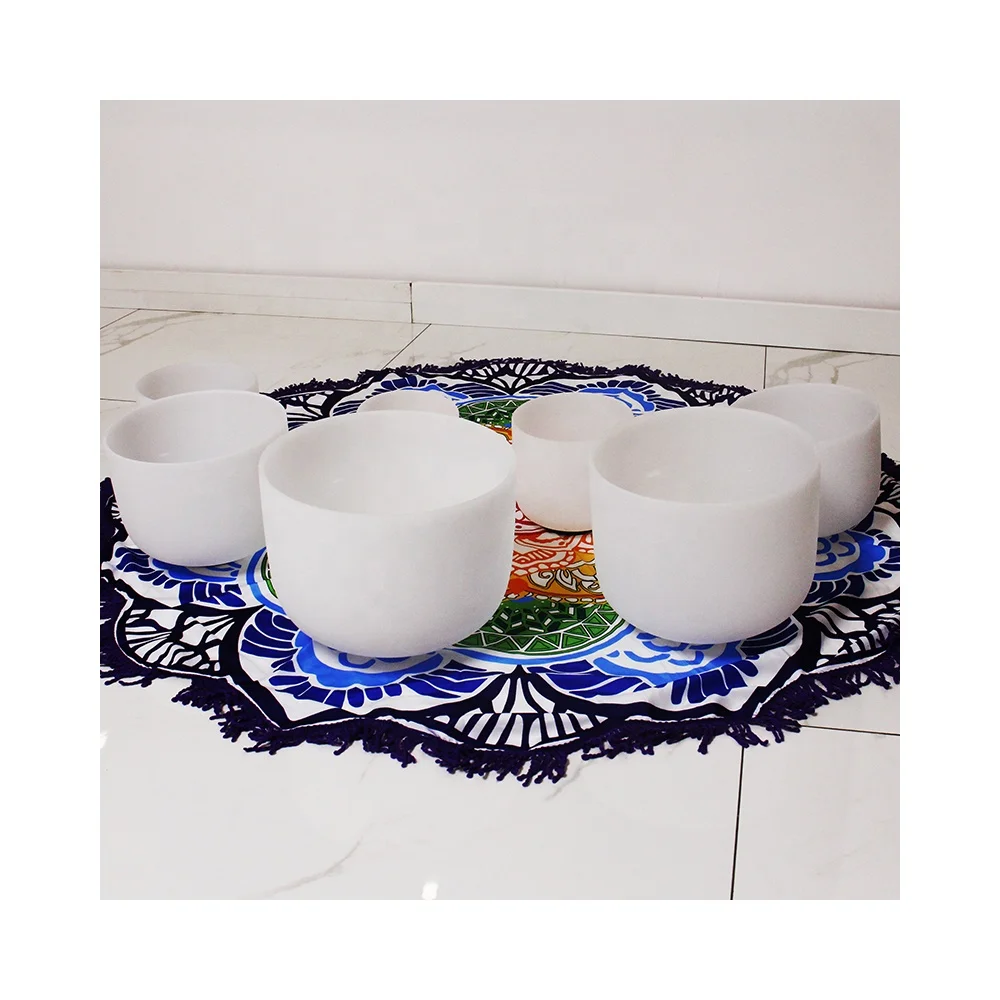 Набор хрустальных чакр 6-14 дюймов, 99.9% кварцевые чаши для исцеления текарапии