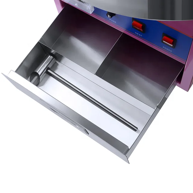 China Ce Factory Commercial Latest Colorful Candy Floss Machine Pink Sugar Cotton Candy Making with Cart