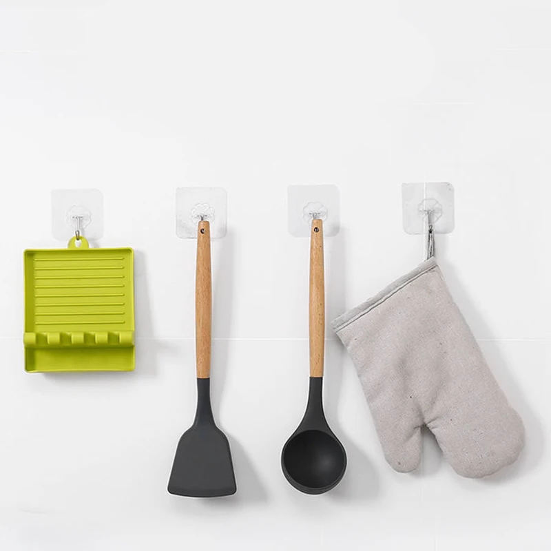 Силиконовая подставка для посуды с четырьмя слотами и подставкой для капель для нескольких кухонных принадлежностей, без БФА, подставка для ложки для кухонных принадлежностей