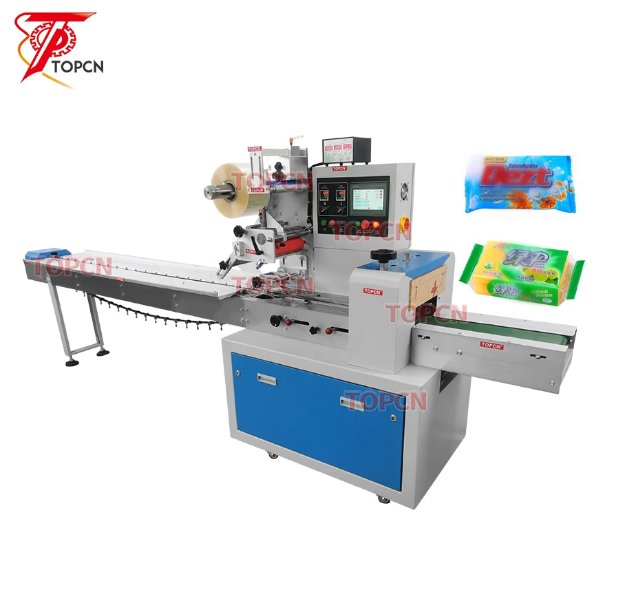 automatic pillow bag pack plastic wrap mini small square round bath hotel soap packaging wrapping machine for toilet bar package