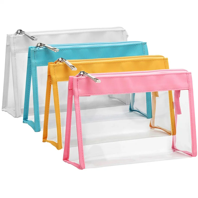 Clear Makeup Organizer Pouches Zipper Travel Toiletry Bags PVC Cosmetic Bag Transparent Custom Brand Logo Women Opp Bag OEM