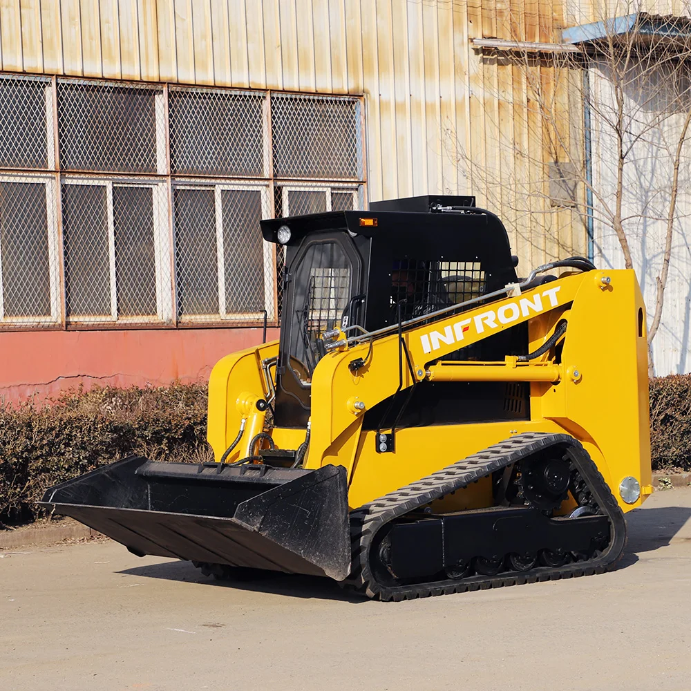 INFRONT closed cabin skid steer loader YF25 YF50 YF75 wheel track skid steer loader for sale