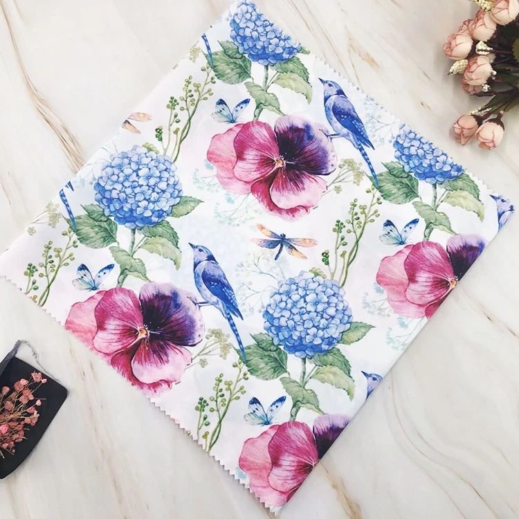 High Quality Custom Digital Printing On Floral Fabric 100% Polyester Weft Stretch Pongee Fabric For Leggings