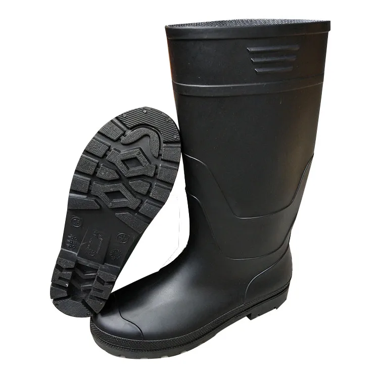italy modle black pvc light duty dull finish rain boots without steel toe without steel midsole