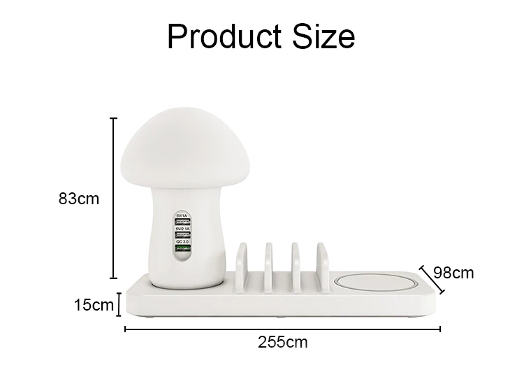 
New product hot wholesale bedside night light multi USB charging port 