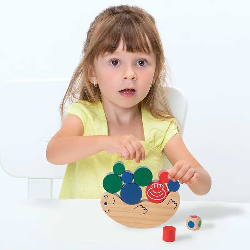 Wooden Stacking Block Set Snail Intelligence Toys Building Blocks Educational Toys Stacked Boat Stack High Child Balance Toy