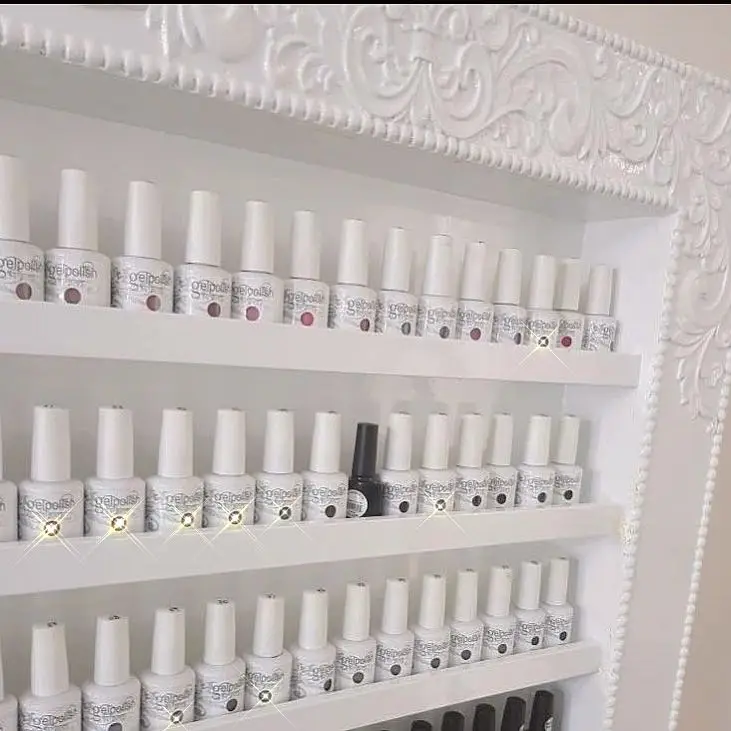 King shadow Custom display rack wall-mounted metal nail art polish holder display stand nail polish shelves