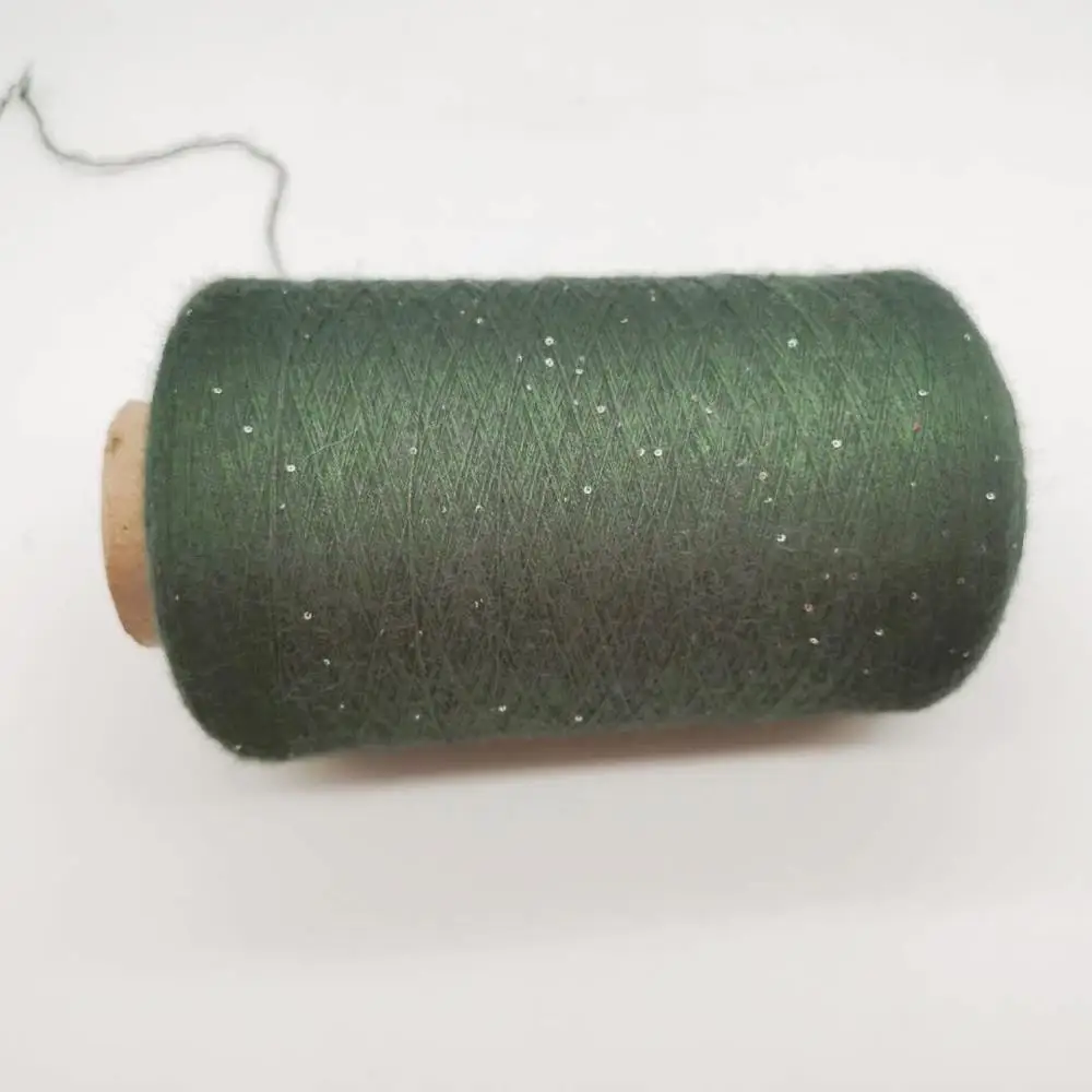 New arrival viscose core spun yarn with sequins spangles beads yarn for knitting and weaving garment, jersey, sweater