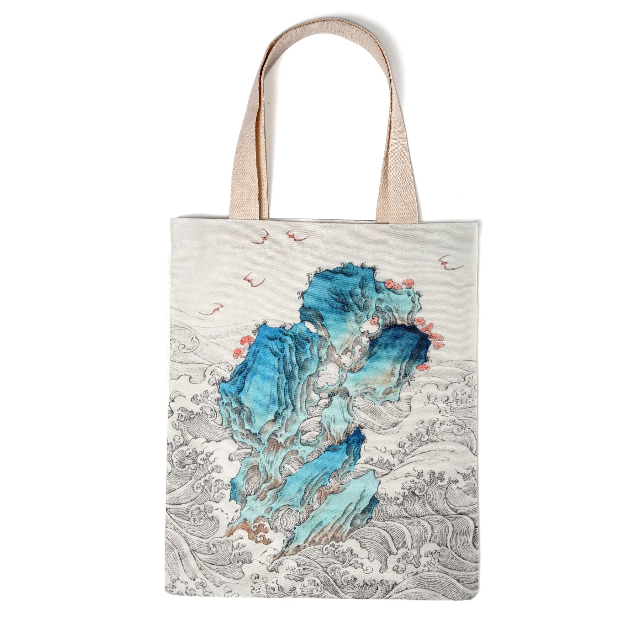 High quality sublimation printing foldable reusable eco friendly canvas tote bags wholesale