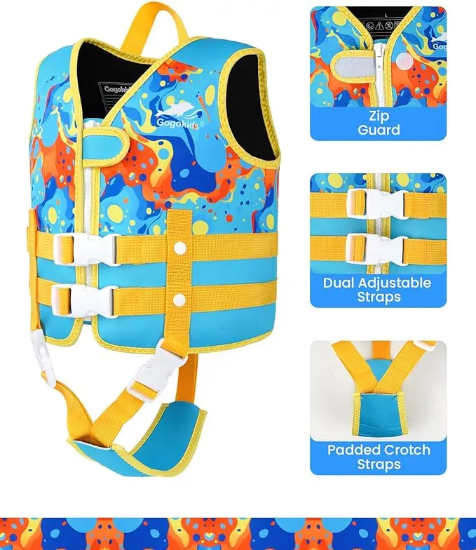 Gogokids New Arrive Puddle Trainer Vest EPE Neoprene Floating Kids Aid Paddle Surf Swim Vest Jacket For Learning Life Vest
