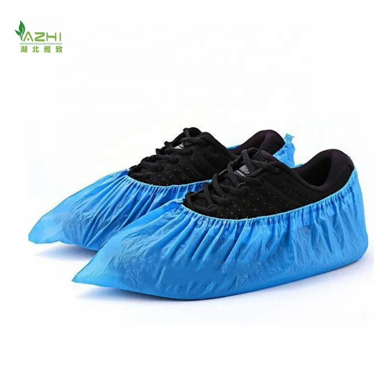 Disposable plastic rain cover for shoes non woven half shoe cover blue PE waterproof boot covers