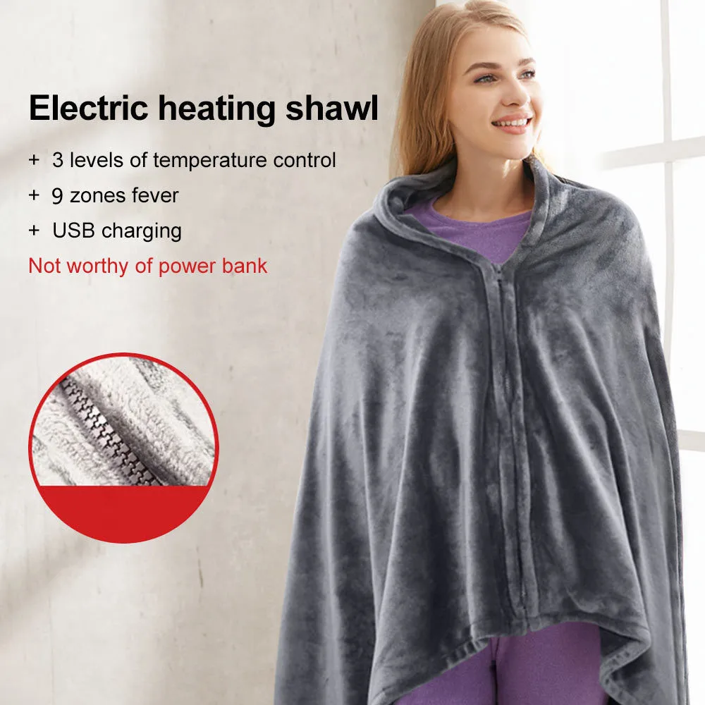Winter Electric Blanket Charging Heating Blanket Office Lunch Break Plus Velvet Warm Heating Cape