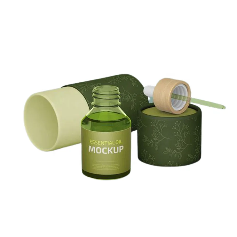 customized size printed logo round rigid gift box cardboard kraft paper tube packaging for cosmetics