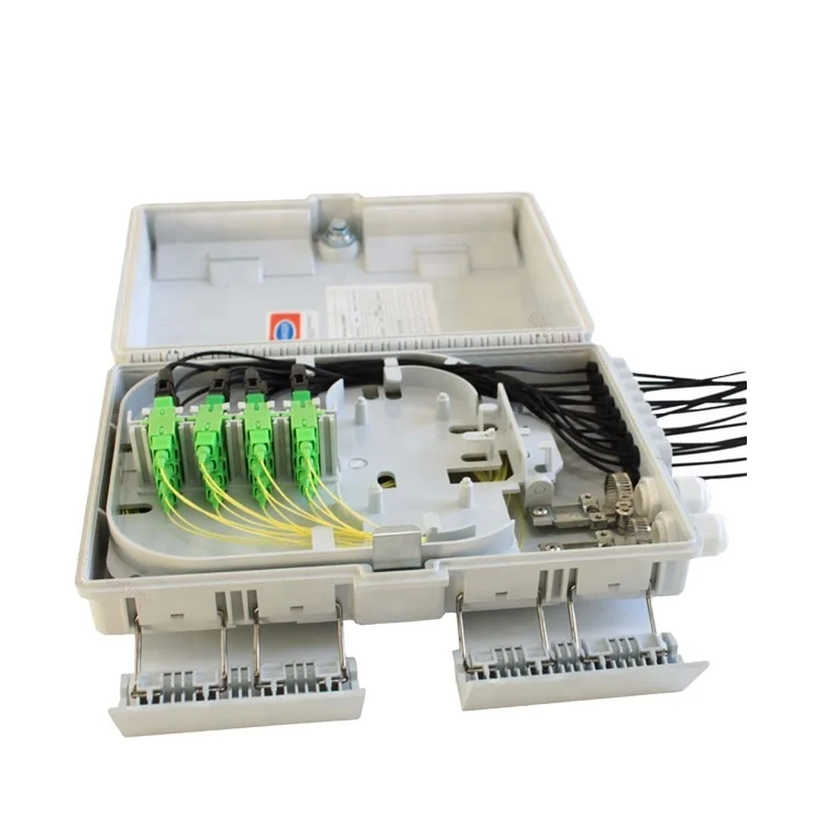 Outdoor Wall Mounted 16 Ports Ftth Fiber Optic Distribution Box FTTH Box With Adapter ODB NAP 16 Core Optical Fiber Terminal Box