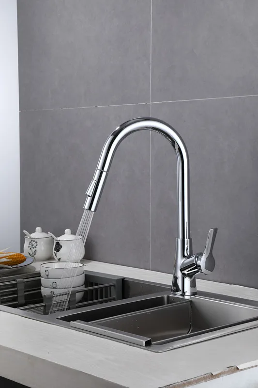 Pull Down Kitchen Faucet Hot and Cold Mixers OEM support Gourmet Faucet