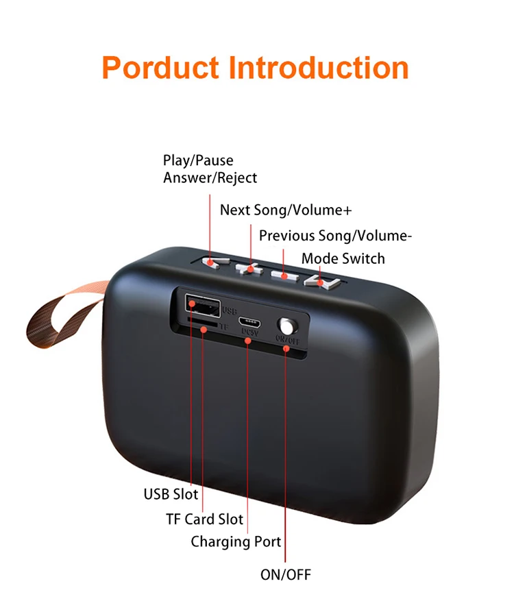 Bluetooth Wholesale Cheap Best Sound box Fabric Wireless Mini Portable Outdoor Subwoofer Wireless Speaker For TF Card MP3 Phone Music Play