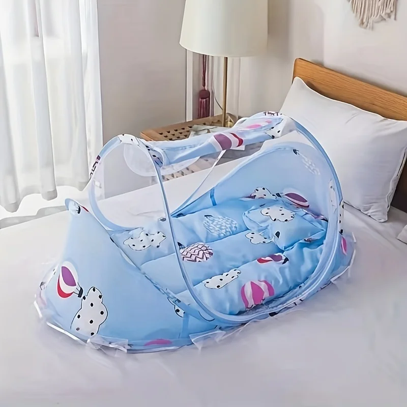 Baby mosquito net baby foldable installation-free anti-mosquito cover full cover with cotton pad pillow anti-mosquito net