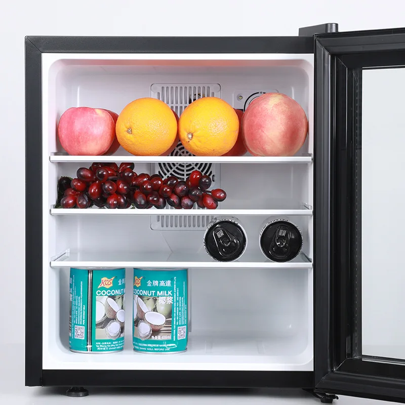Single Door Hotel Mini Bar Fridge Freezer 30L 40L Portable Smart Refrigerator Hot Sale Glass Door Compact Condition New
