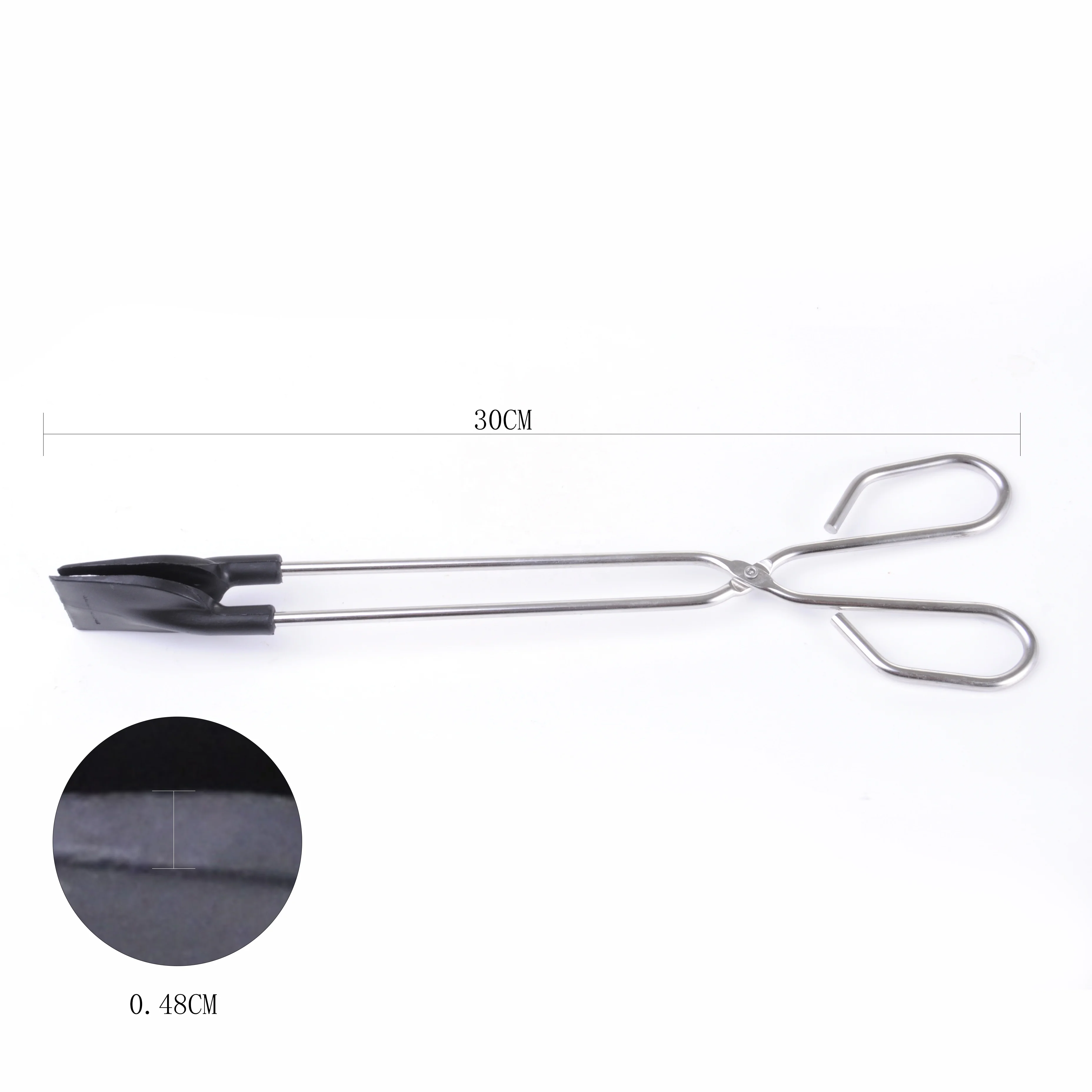 Long Scissor Tongs Metal Barbecue Grilling Tongs with Nylon Tips