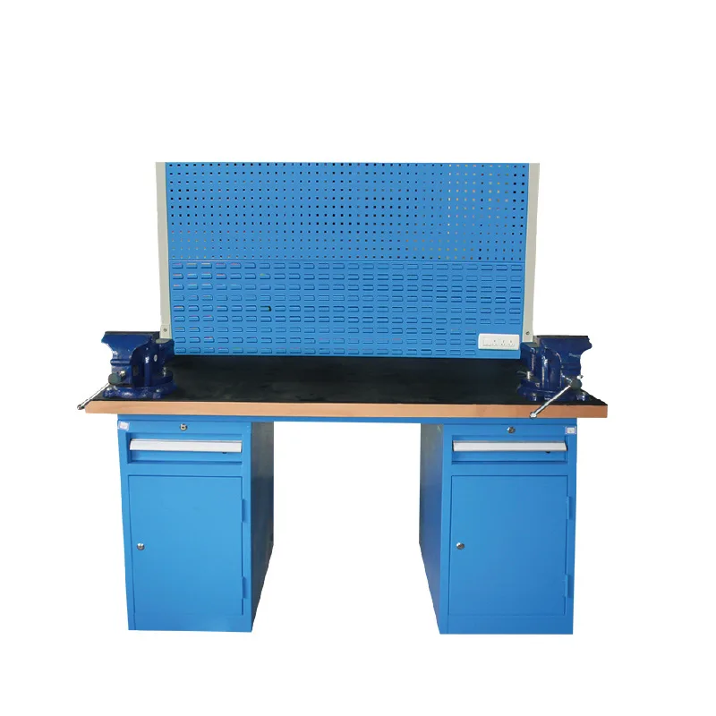OEM Custom Steel Metal Iron Optional desktop ESD Industrial Factory Workbench with drawer parts hang on board