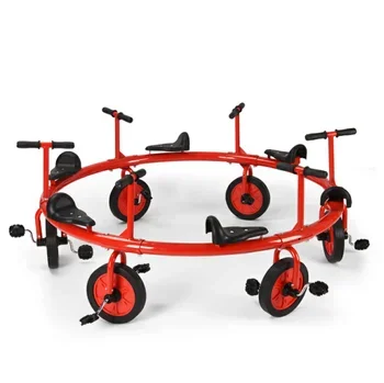 Factory manufacturing kindergarten multi-person tricycle 8 seats cheap price kids toy car for sale