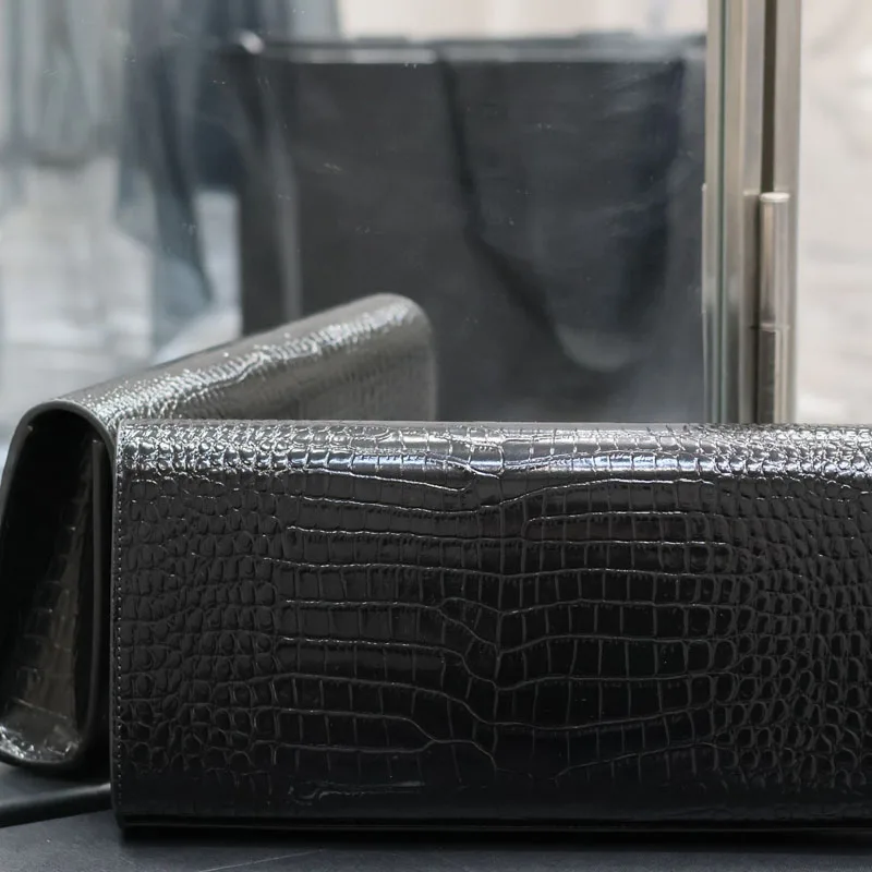 Zipper card bag genuine leather womens bags Temperament handbag Crocodile embossed cowhide women wallet mini bag handbags wallet