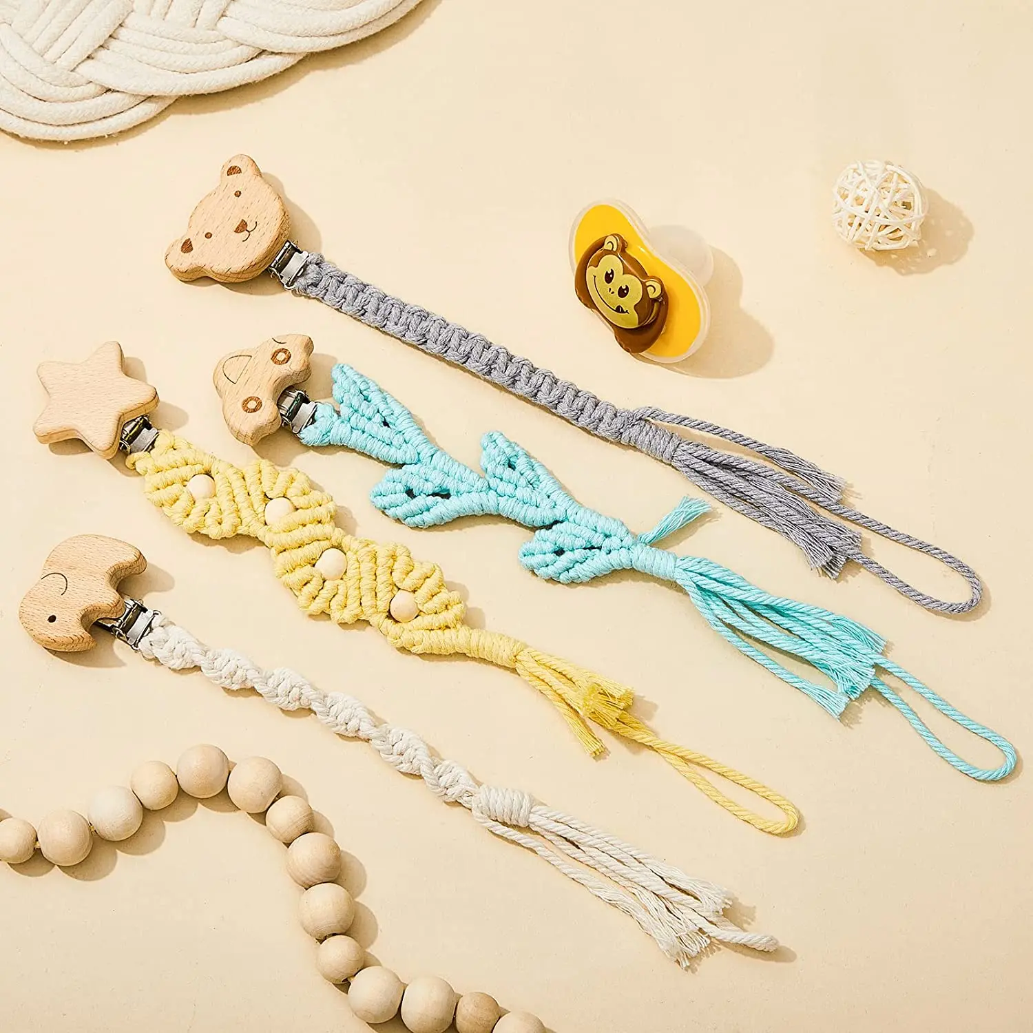 YT BABY Modern Pacifier clip On Sale Interesting Cotton Design Baby Pacifier Clip Holder