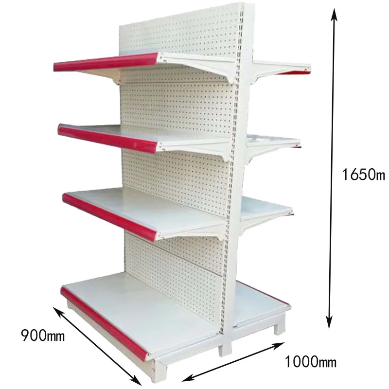  Suitable Price Supermarket Gondola Double-sided Rack Display with Heavy Duty Cold-rolled Steel Milk