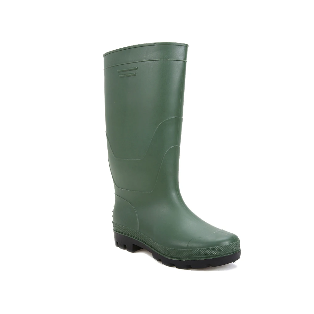 Green Upper color PVC rain boots,Waterproof Garden farm work boots