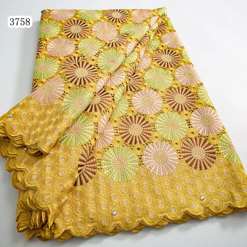 3758 In Stock African Swiss Voile Cotton Lace Fabric In Austria High Quality Soft African Lace Fabric For Women Wedding Dresses