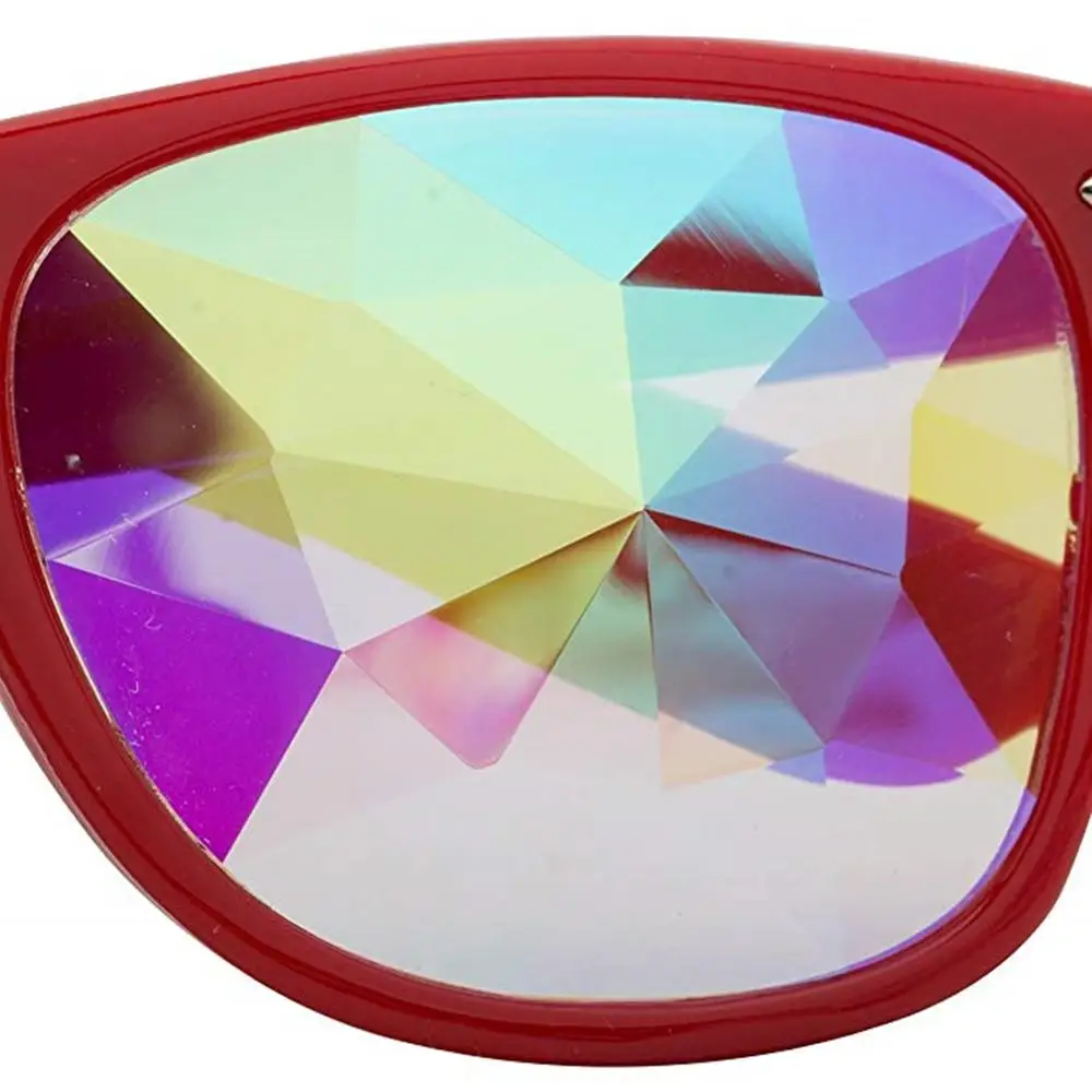 Festivals Kaleidoscope Rainbow Sunglasses, Prism Sunglasses Crystal Lenses Rave Festival Party EDM Sunglasses