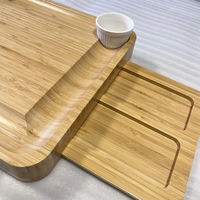 Charcuterie Board Square Wood Cheese Plate Platter Tray 3 4 Slide Out Drawers Bamboo Cheese Board With Knife Set